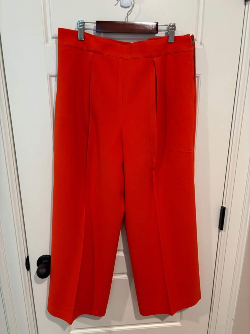 Bright Red Wide-Leg Women's Pants